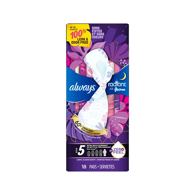 Always Radiant FlexFoam Serviettes Extra Longue Nuit - 54 Compte