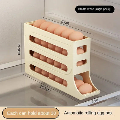 Refrigerator Egg Storage Box Automatic Scrolling Egg Holder Kitchen Large Capacity Dedicated Rolling Egg Storage Box for Kitchen - Korvel