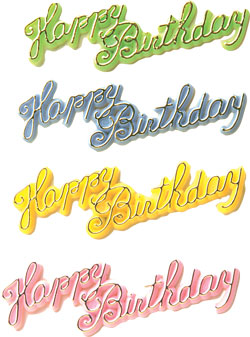 Happy Birthday Script Assortment - 144 Count