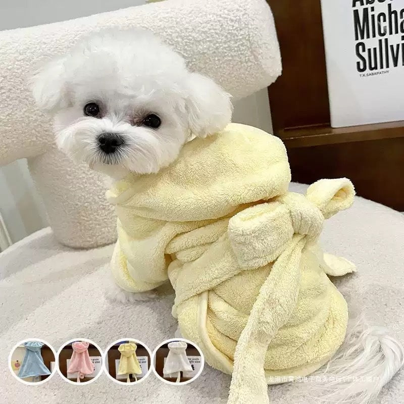 Dogs can wear bathing and drying bathrobes in all seasons bath towels thickened absorbent towels - Korvel