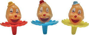 Clown Head Cocktail Picks - 2" - Assorted Colors