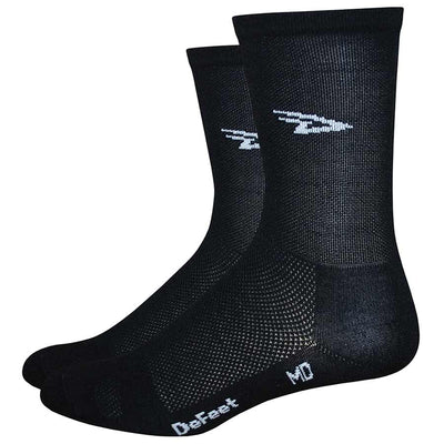 DeFeet Aireator Black D Logo Hitop MD 5" Cuff Socks