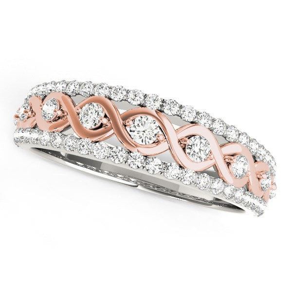 Bague en Diamant Infini en Or Blanc et Rose 14k