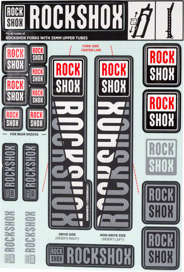 Kit de Calcomanías para Horquilla RockShox - 35mm Blanco