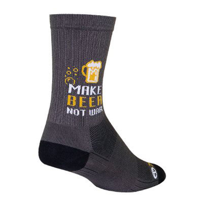 Chaussettes Crew Sockguy Make Beer Not War SGX6 - Gris (Taille 5-9)