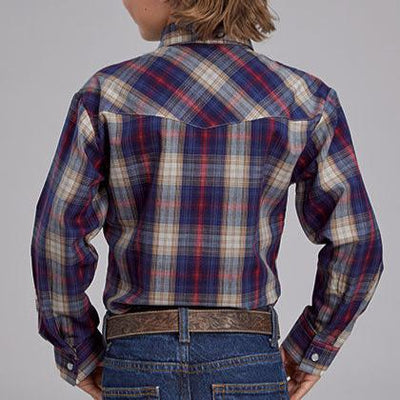 Stylish Blue Plaid Shirt for Boys | Roper - Korvel