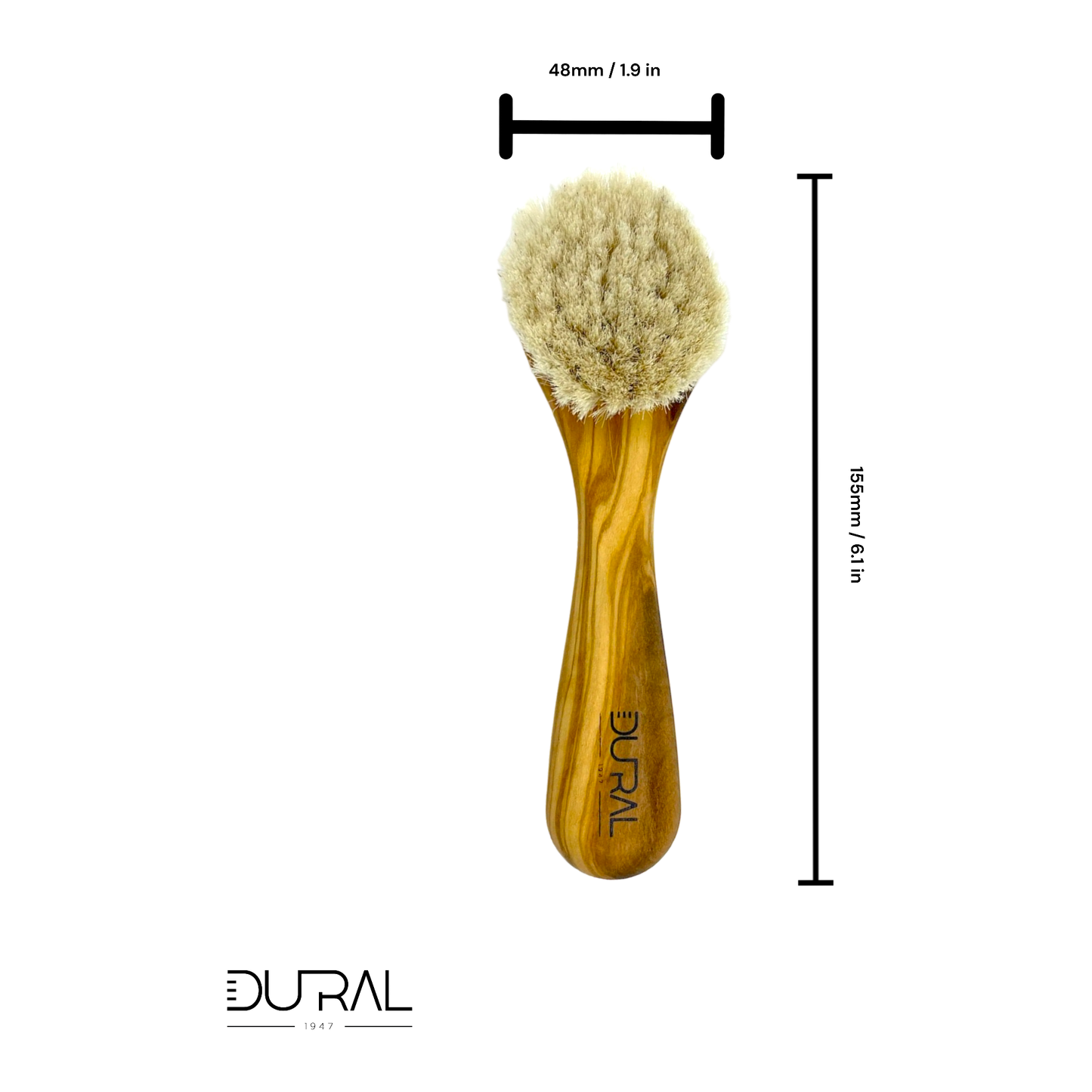 Cepillo Facial y Corporal de Madera de Olivo Dural con Pelo de Cabra Natural