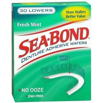 Sea-Bond Fresh Mint Denture Adhesive Wafers - 30 Count
