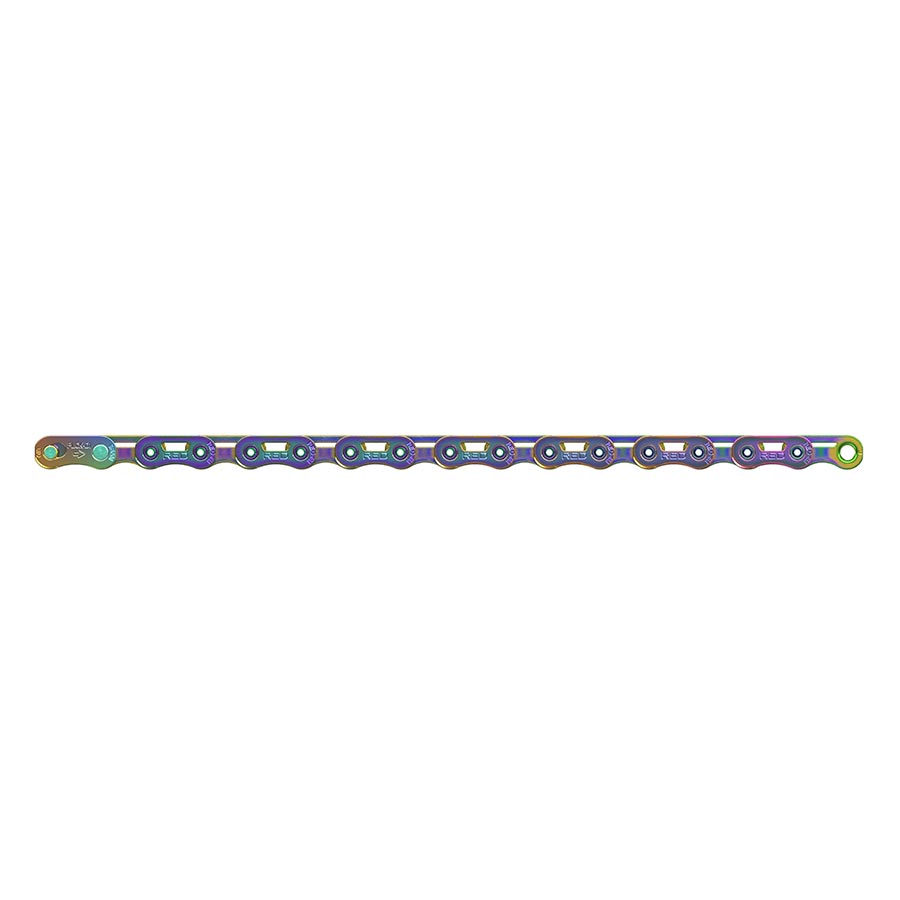 Cadena de bicicleta SRAM Red FlatTop E1 - 12 velocidades, 114 eslabones, multicolor