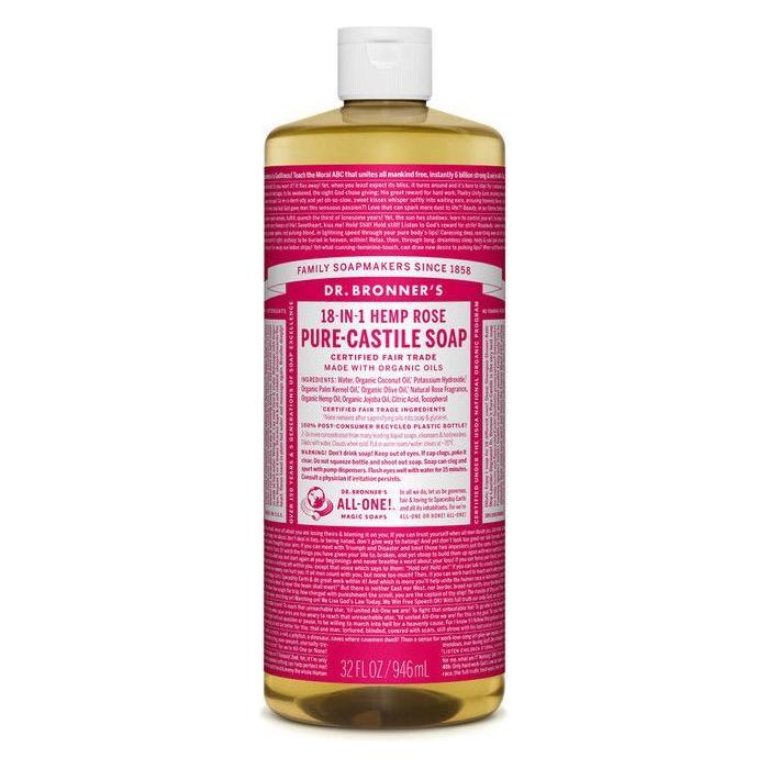 Savon liquide pur de Castille biologique Dr. Bronner - Rose 32 fl oz