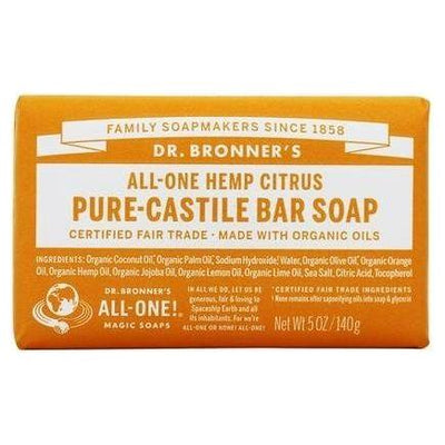 Savon Bar Pure Castile de Dr. Bronner - Orange Agrume 5 oz