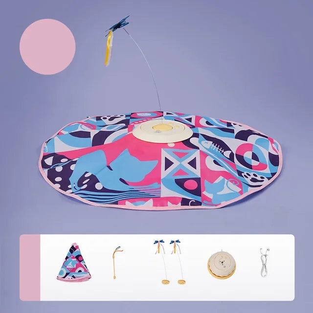 Fluttering Butterfly Cat Toys Interactive Cat Sticks Pet Kitten Can't Resist Mystery Motion Concealed Game Toy Automatic Teasing - Korvel