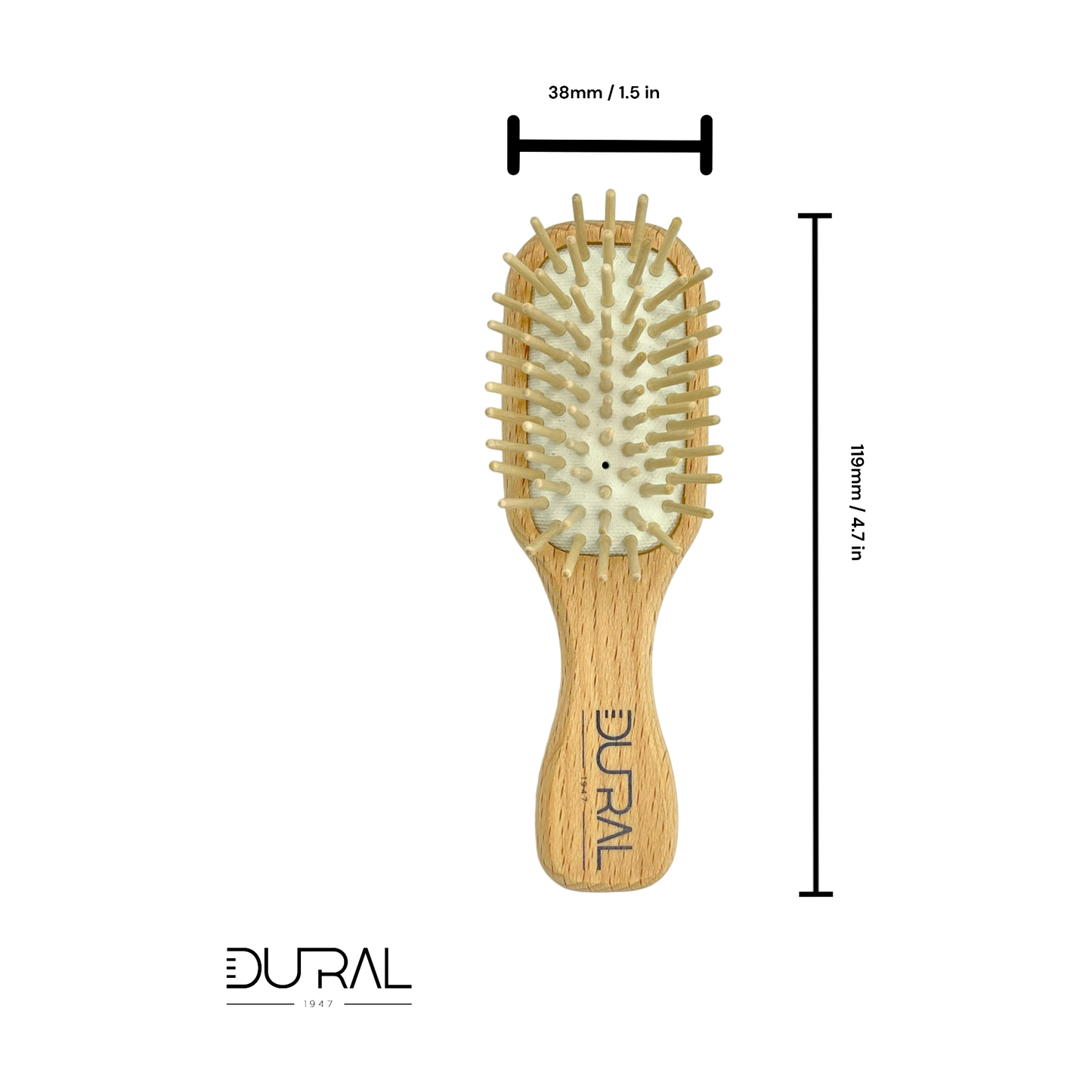 Dural Beech Wood Mini Hair Brush with Wooden Pins