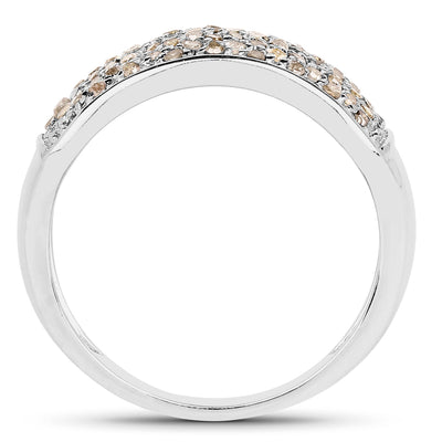 0.42 Carat Genuine White Diamond Sterling Silver Engagement Ring