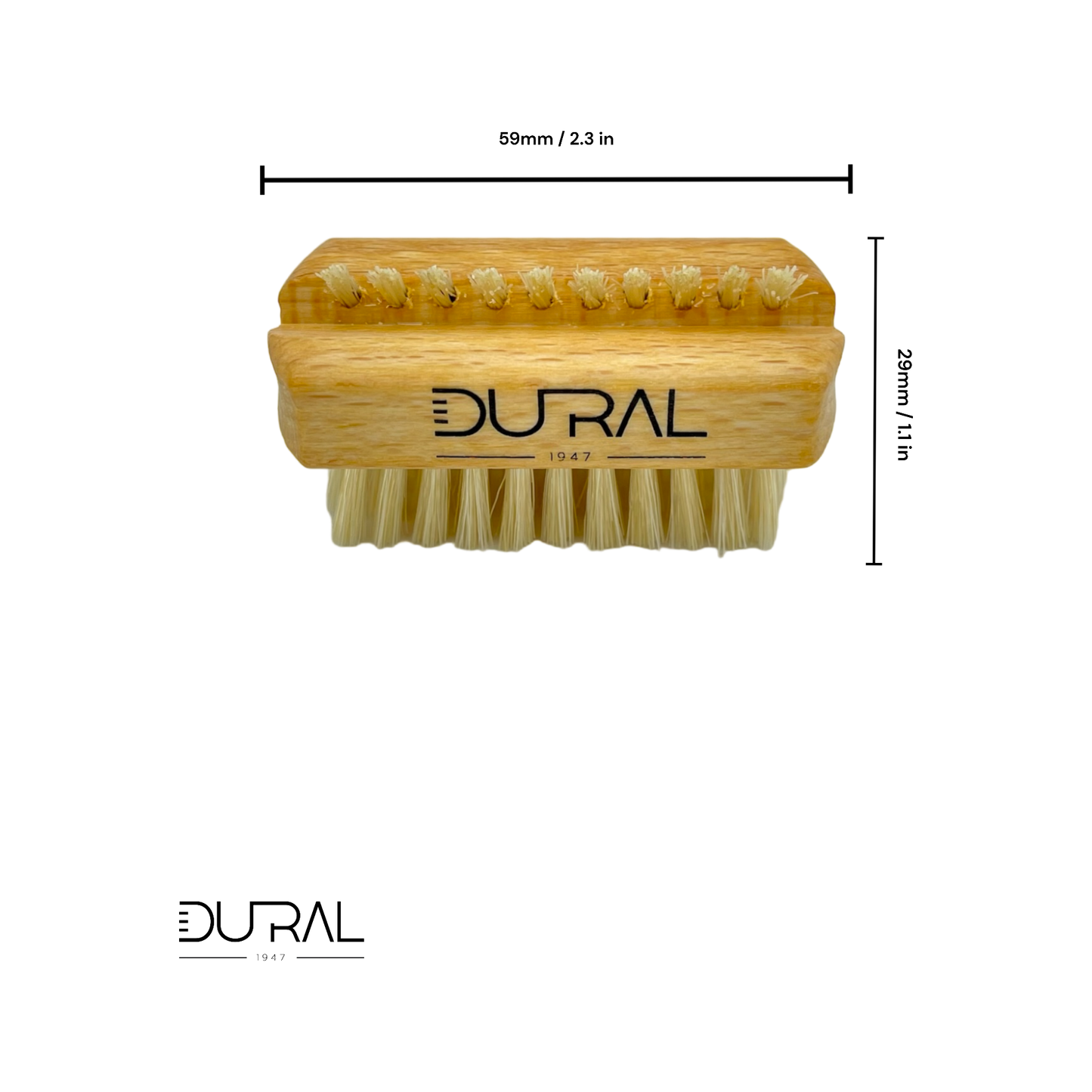 Cepillo de Mano de Tamaño de Viaje de Madera de Haya Dural con Cerda Natural