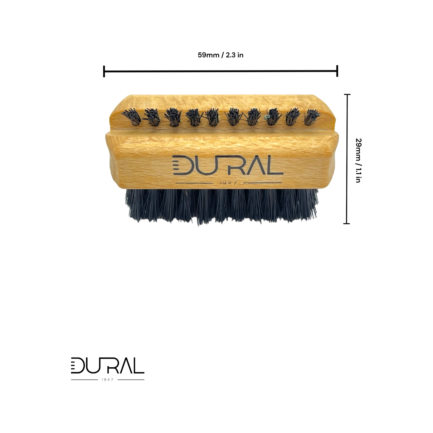 Brosse à main/ongles de voyage en bois de hêtre Dural