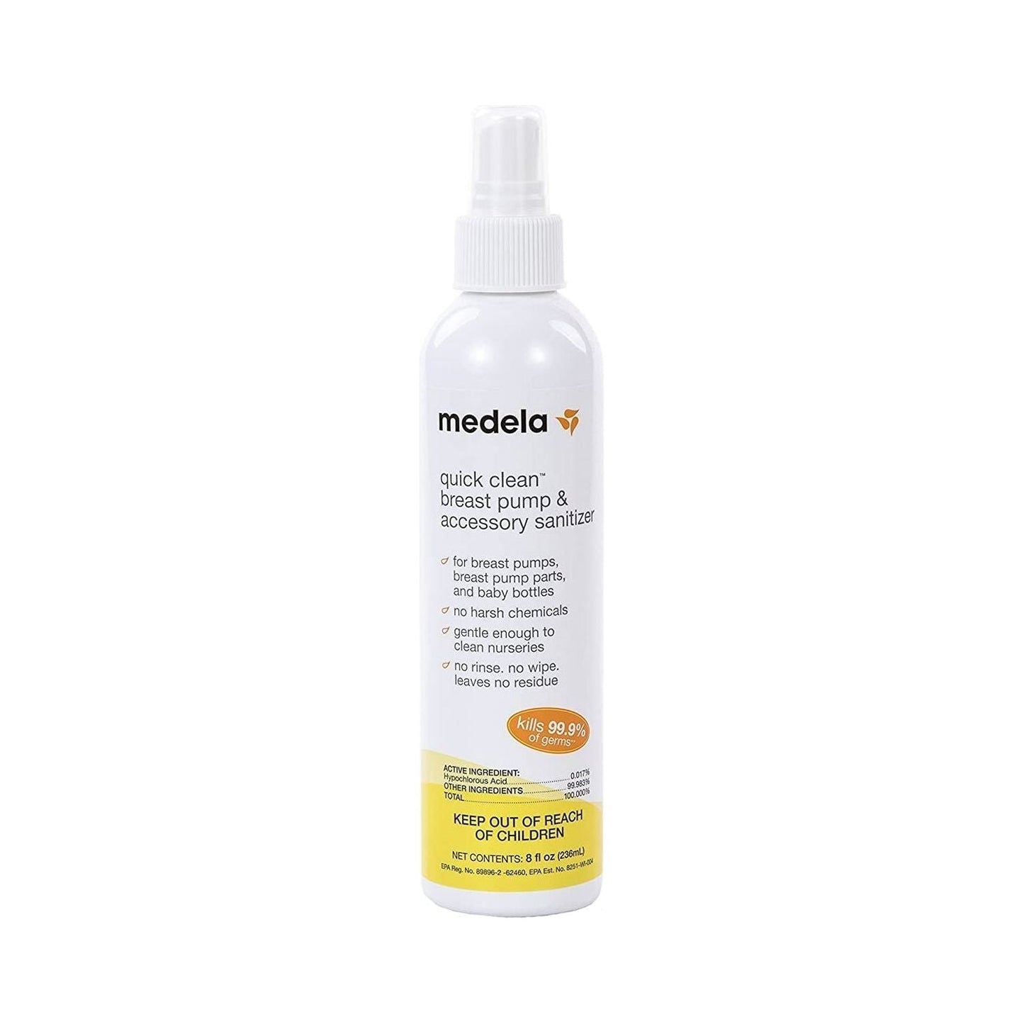 Spray désinfectant Medela Quick Clean pour tire-lait et accessoires - 8 oz