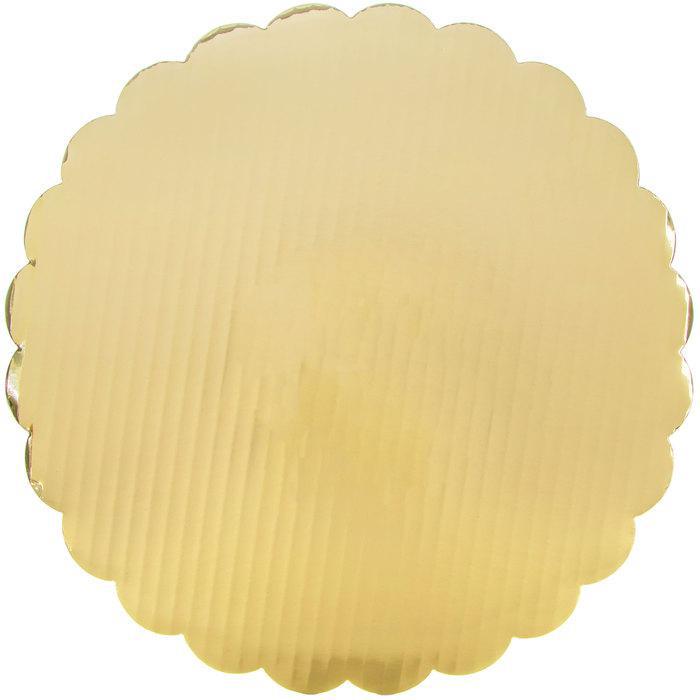 Cake Board - 8" Gold Scallop - Korvel