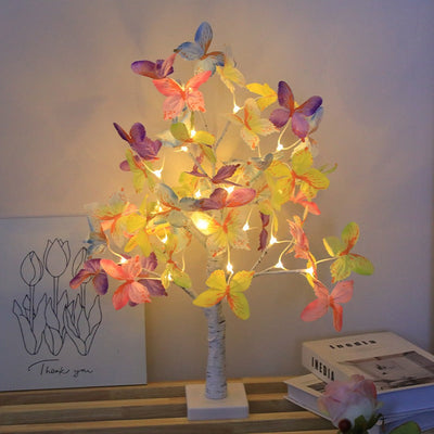 Fashion Colorful LED Rose Flower Tree Table Lamp For Holiday Party Wedding Xmas Gift Hotel Room Decor Night Light - Korvel