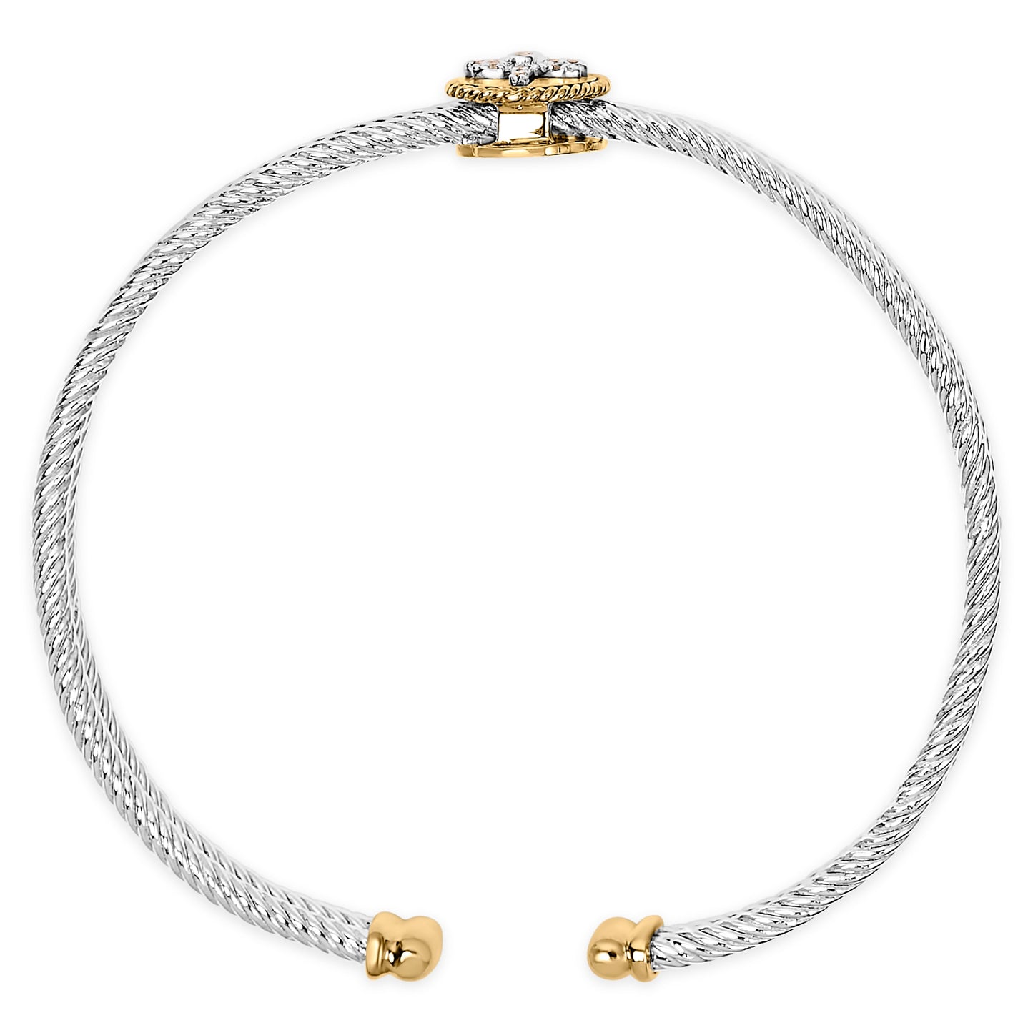 Bracelet jonc médaillon libellule plaqué or 18 carats en argent sterling