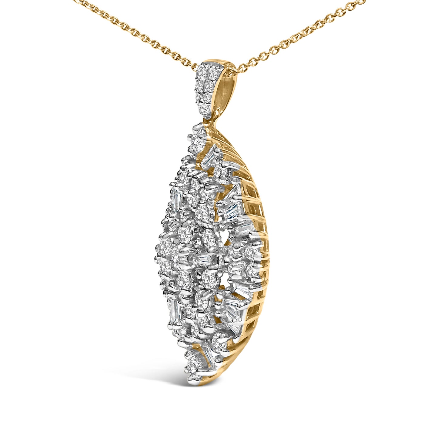 Collar de Pendant con Diamantes en Forma de Pera de Oro de 14K - 20"