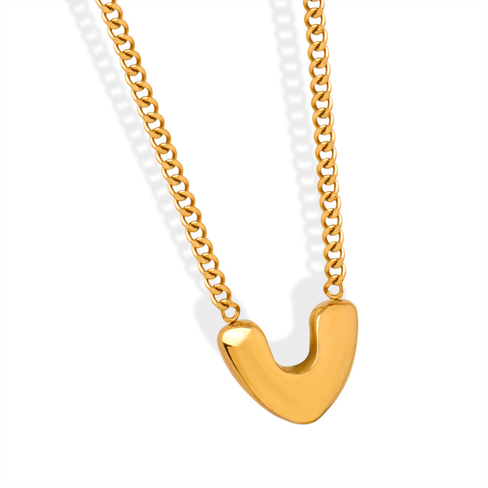 Elegant Gold-Plated Heart Pendant Necklace