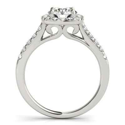Square Halo Diamond Engagement Ring in 14k White Gold