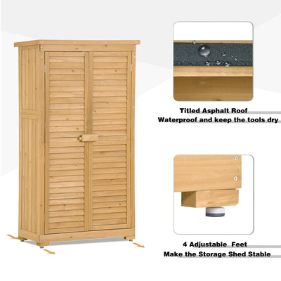 Premium Wooden Garden Shed - 3-Tier Outdoor Storage Cabinet