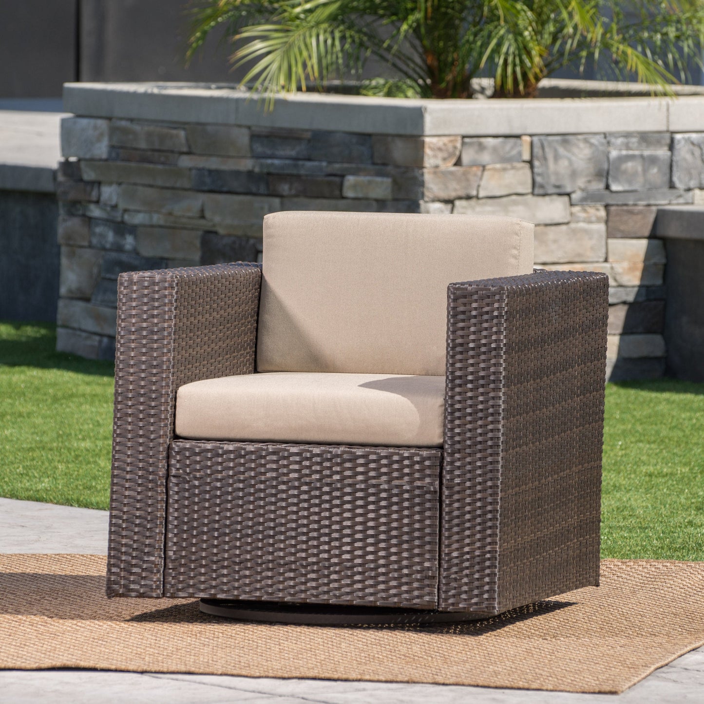 PUERTA MP1 SWIVEL CHAIR-DARK BROWN - Korvel