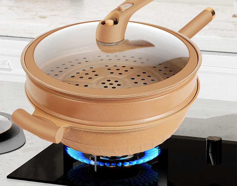 Micro-pressure clay pot non-stick pot household non-stick frying pan die-cast cooking pot - Korvel