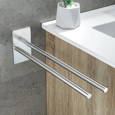 Self-Adhesive Stainless Steel Towel Holder - No Drilling Required