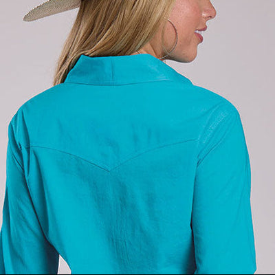 Blouse à franges turquoise par Roper