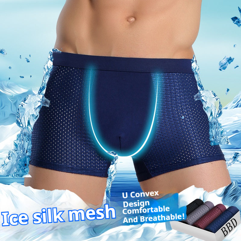 Premium Cool Knitted Fabric Mesh Boxer Shorts for Men