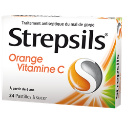 Pastillas de Strepsils de Naranja con Vitamina C, 24 Unidades