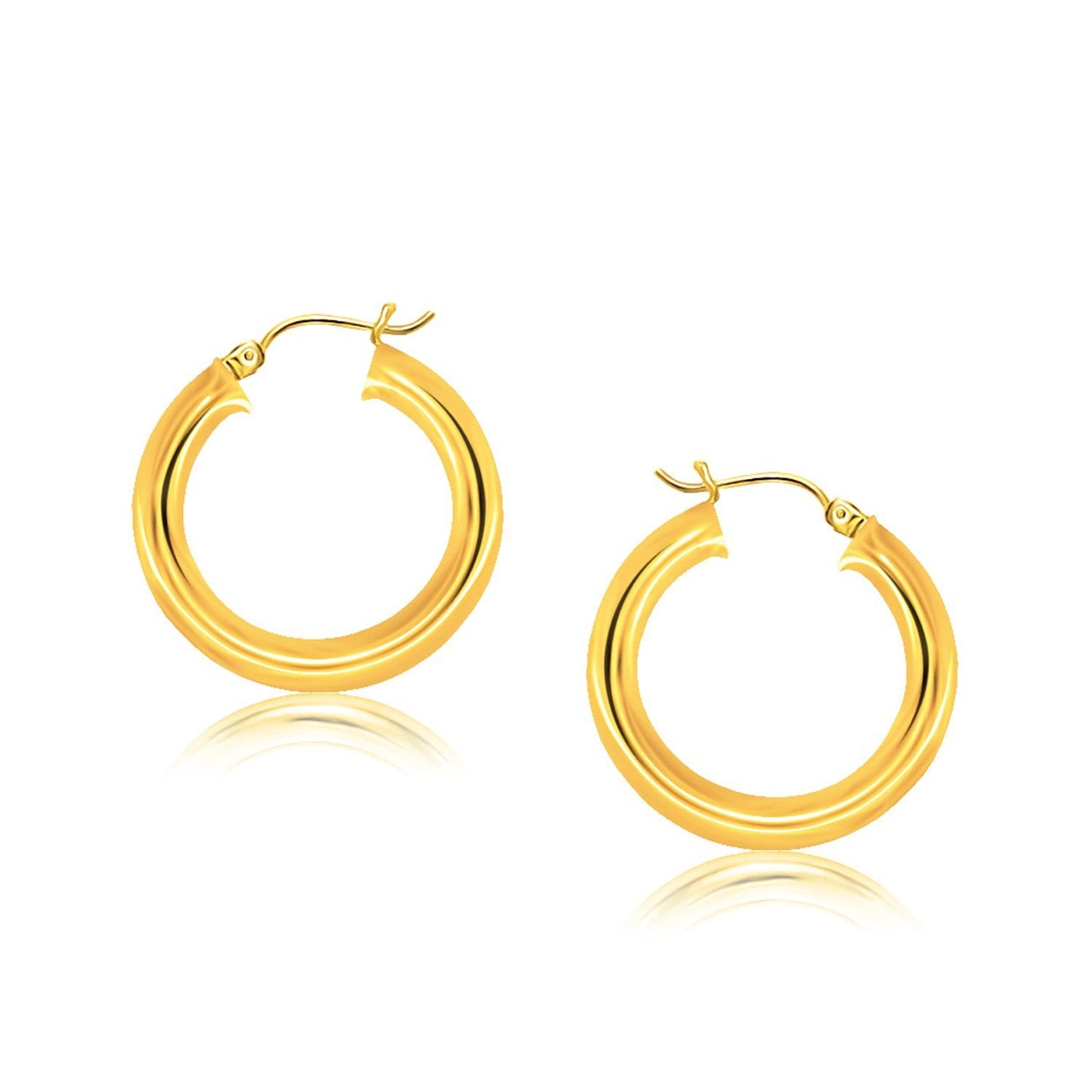 Boucles d'oreilles créoles en or jaune 14k poli - 30 mm