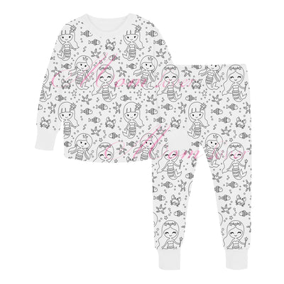 Children's graffiti pajamas DIY hand-painted colorable set for home decor coloring pajama sets - Korvel