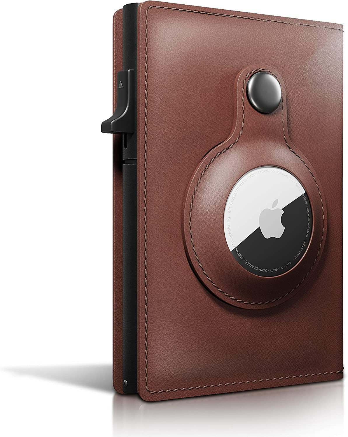 Airtag metal card holder genuine leather and aluminum alloy card holder - Korvel