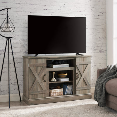 Farmhouse Classic Media TV Stand Antique Entertainment Console for TV up to 50" with Open and Closed Storage Space - Korvel