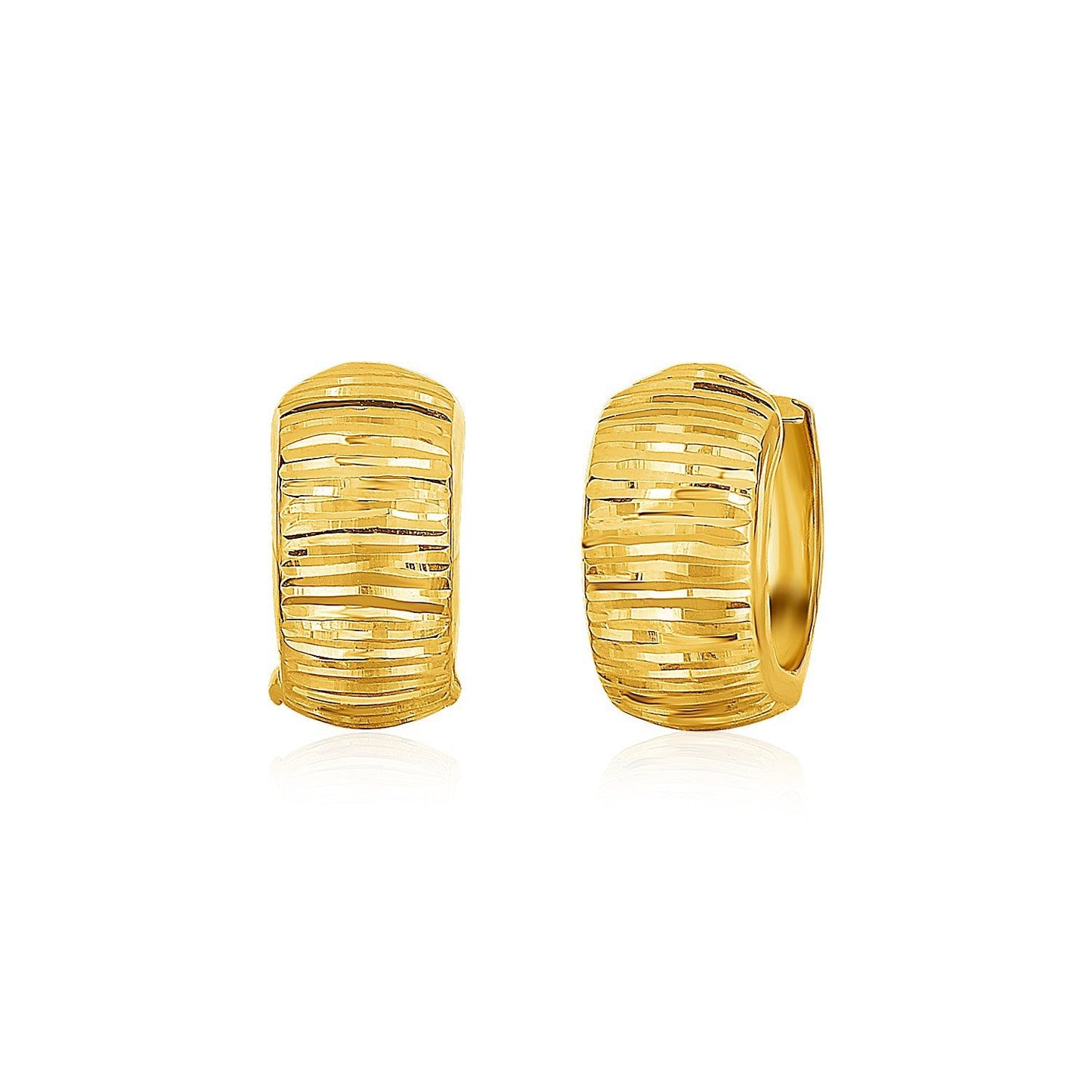 Aros de Aro Cortados en Diamante de Oro Amarillo de 14k