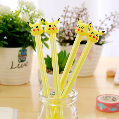 2pc Cartoon Kawaii Cute Plastic Pokemon Gel Pens For Kids Novelty Gift Korean Stationery Office School Supplies - Korvel