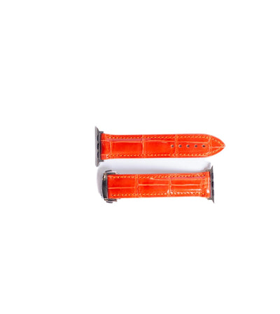 Orange Glazed Alligator Apple Watch Band