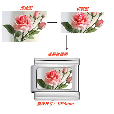 DIY Personalized Photo Picture Frame Making Titanium Steel Watch Band Chain Fashion Splicing Modular Bracelet - Korvel
