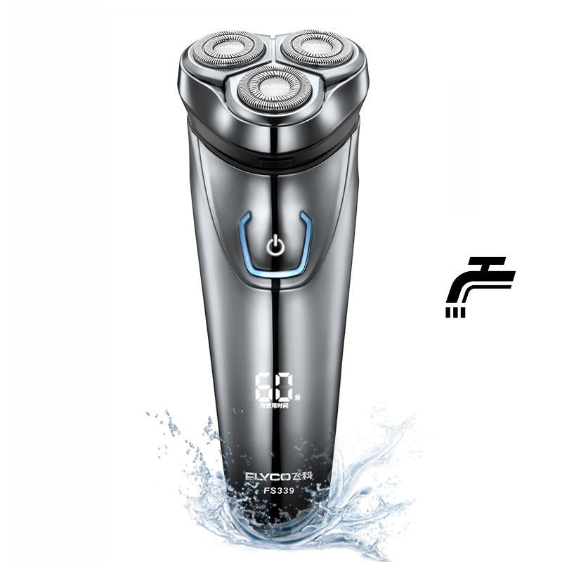 FLYCO Washable Rechargeable Rotary Men's Electric Shaver Razor with 3D Floating FS336 - Korvel