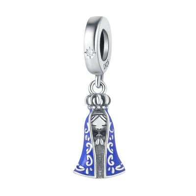 S925 Sterling Silver Virgin Mary Pendant for Bead Bracelets