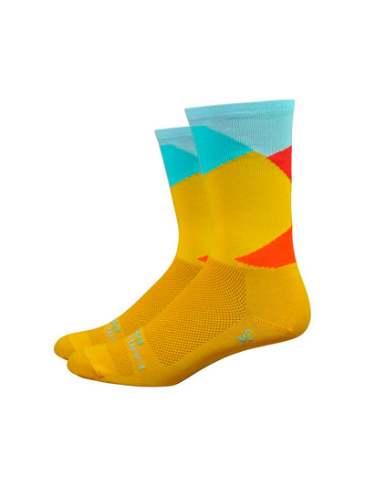 Calcetines Deportivos DeFeet Ornot Intersection de 6'' - Oro Brillante
