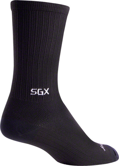 SockGuy SGX Black Athletic Socks - 6" Large/X-Large