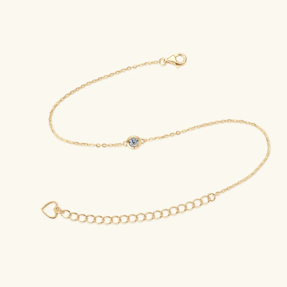 Inlaid Moissanite 925 Sterling Silver Bracelet - Korvel