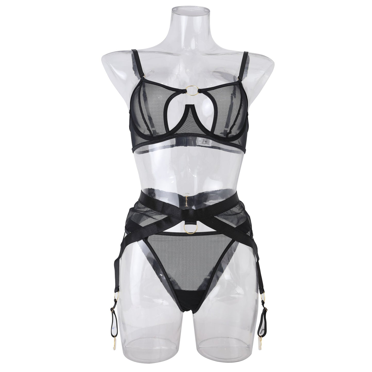 Elegant Mesh Garter Belt Set for Women