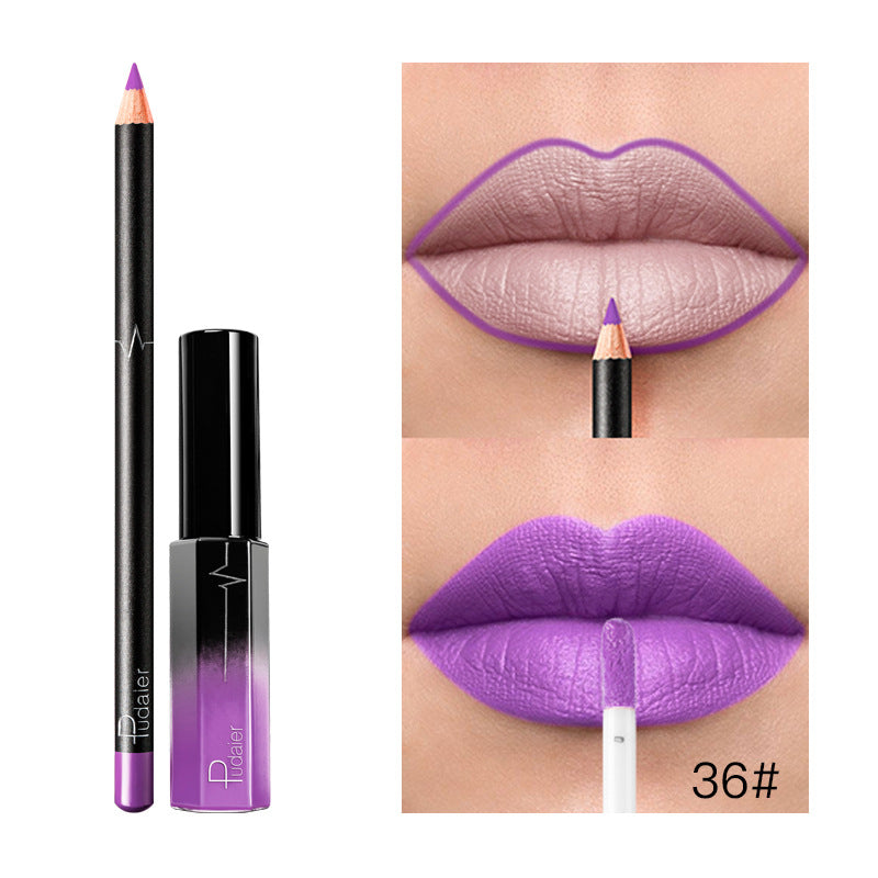 Pudaier 36 Color Matte Lip Gloss & Liner Set