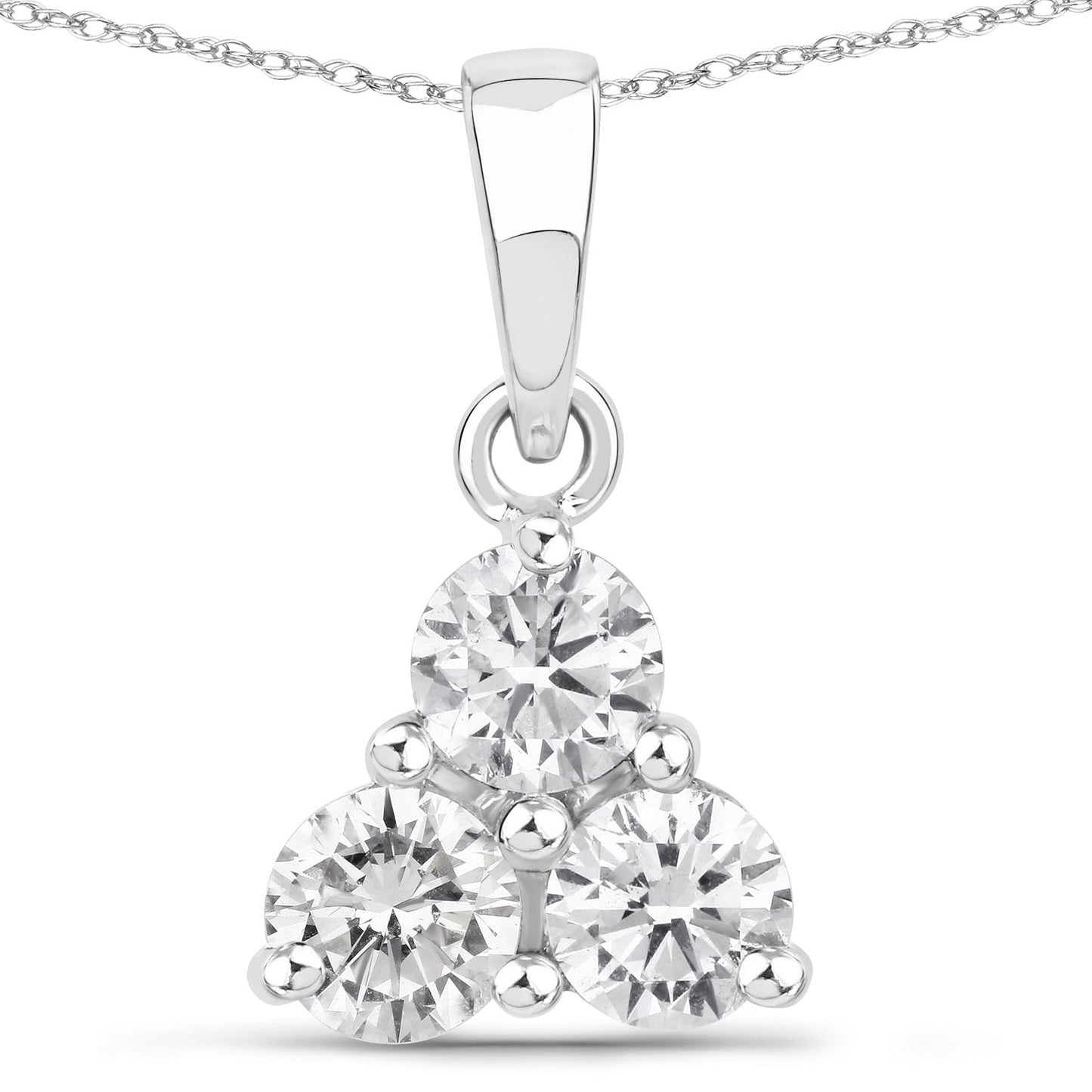 Pendentif en diamant cultivé en laboratoire de 0,75 carat en or blanc 14K